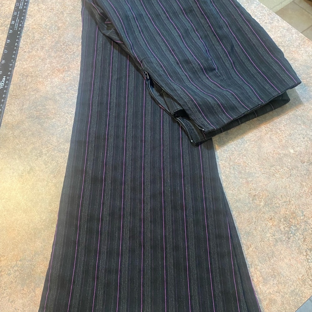 Women’s Black, Gray, Pink/Purple PinStriped Dress Pants, Size 11